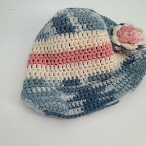 Handmade Crocheted Pastel Pink Blue Bucket Hat